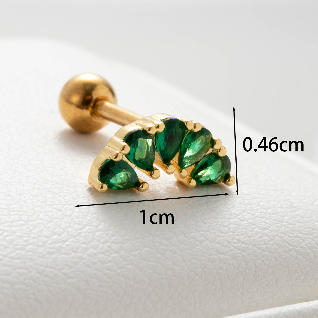 1 Piece Simple Series Drop shape Titanium Steel   Gold Color Zircon Women's Stud Earrings h5 